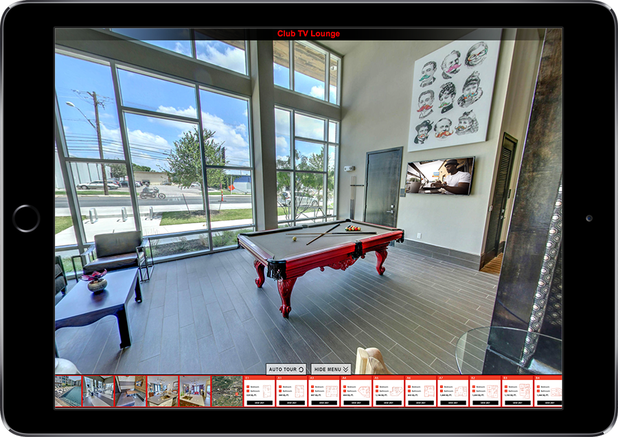GVP Virtual Tour Services iPad Landscape Displaying Virtual Tour