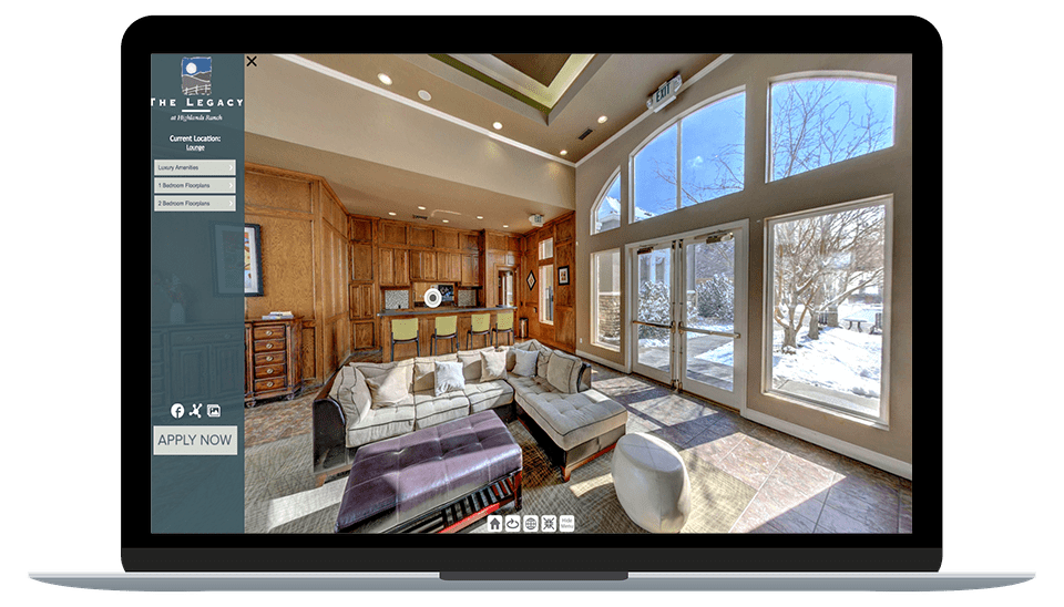 Mac Book Laptop Displaying Virtual Tour